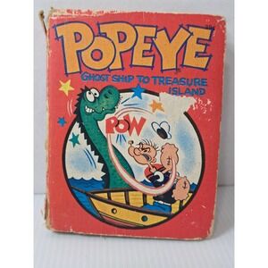 1960s Whitman Popeye Ghost Ship to Treasure Island‎ Big Little Book Red Fair